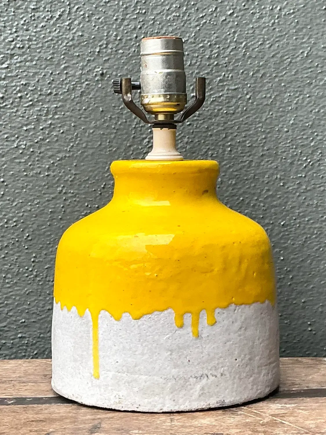 Vintage MCM Glazed Ceramic Lamp - Ceramic, 6.75W x 17H — additional photo 8