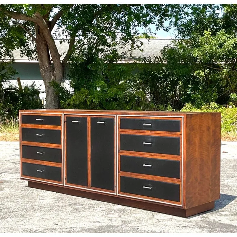 Vintage MCM John Stuart Leather Front Dresser — additional photo 2
