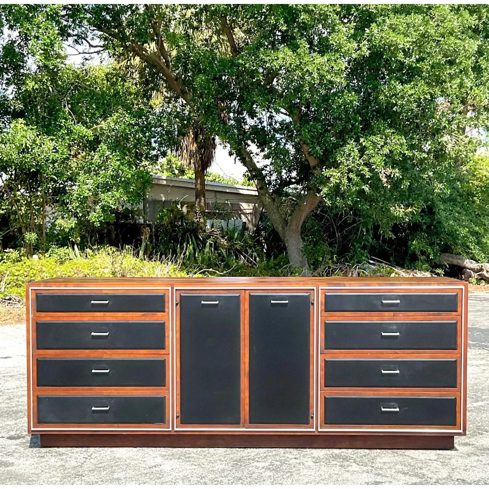 Vintage MCM John Stuart Leather Front Dresser — additional photo 3