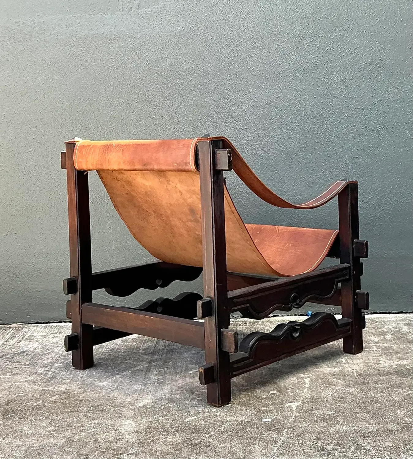 Vintage MCM Leather Sling Lounge Chair — additional photo 5