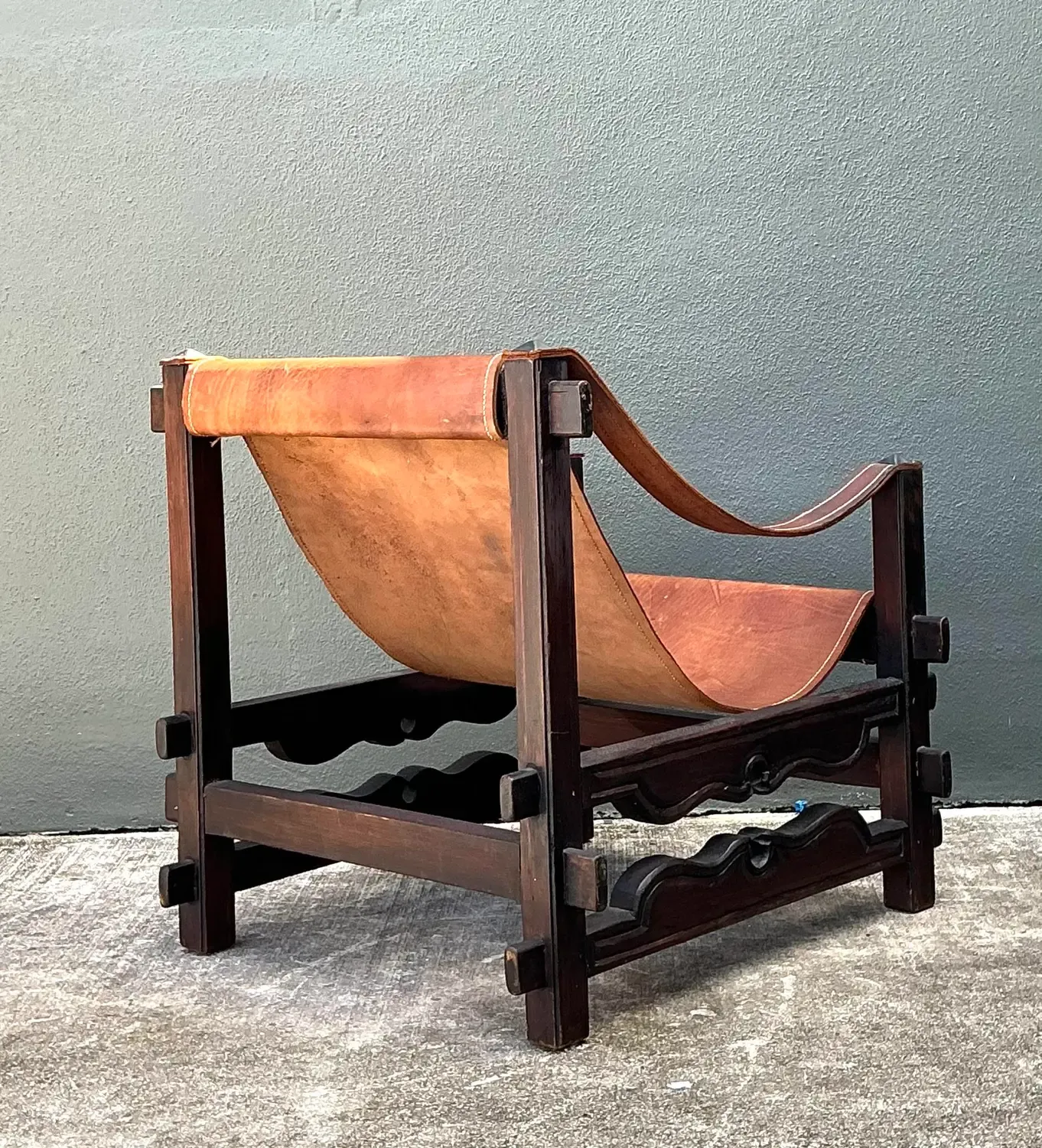 Vintage MCM Leather Sling Lounge Chair — additional photo 6