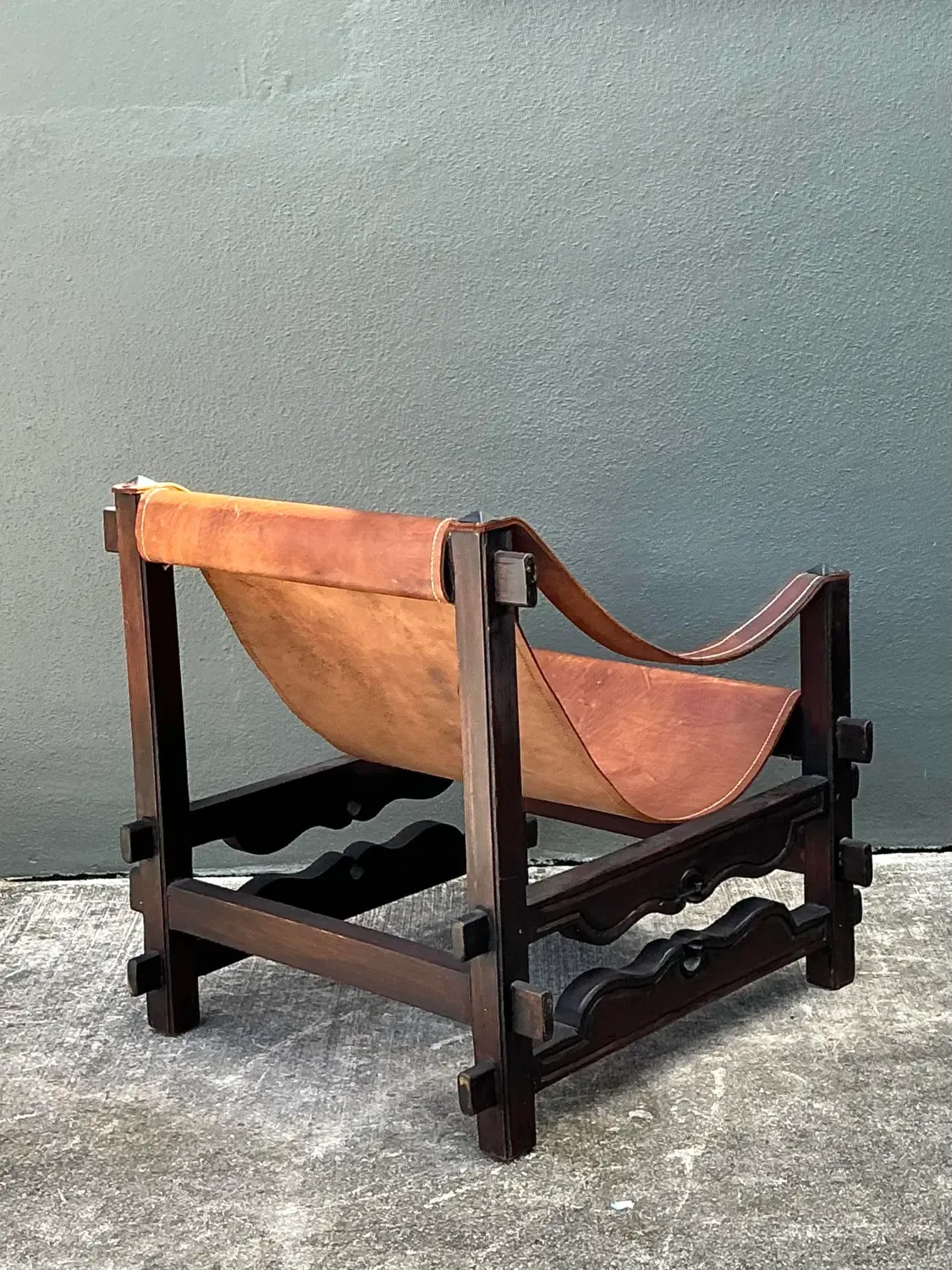 Vintage MCM Leather Sling Lounge Chair — additional photo 7