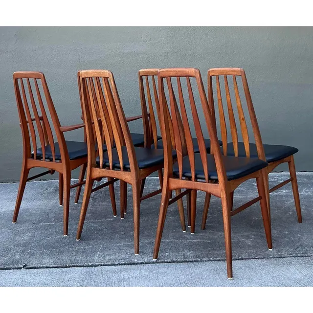 Vintage MCM Niels Koefoed Teak “Eva” Dining Chairs - Set of 6 — additional photo 2