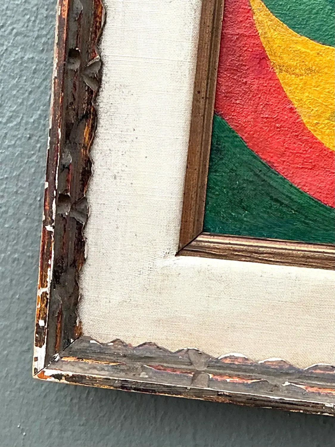 Vintage MCM Original Abstract Oil on Canvas — additional photo 1