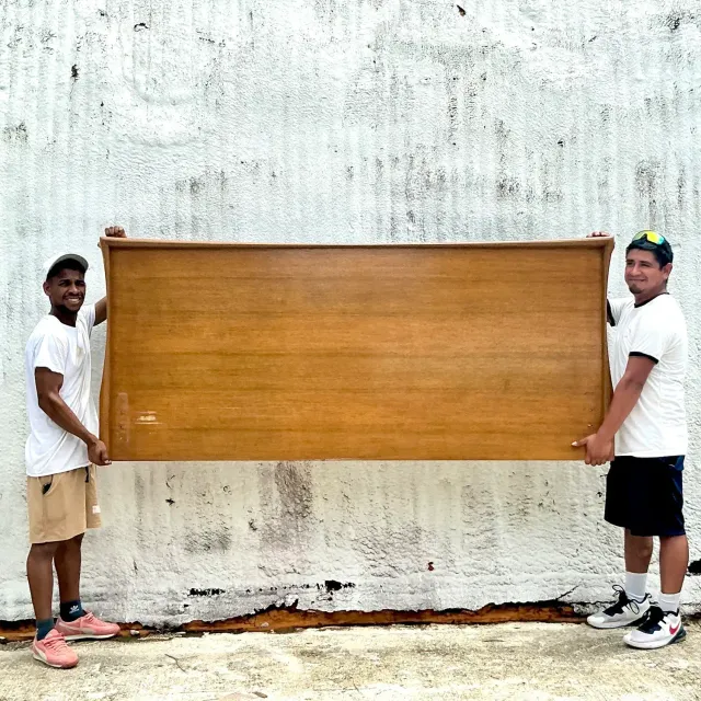 Vintage MCM Plank King Headboard — additional photo 6