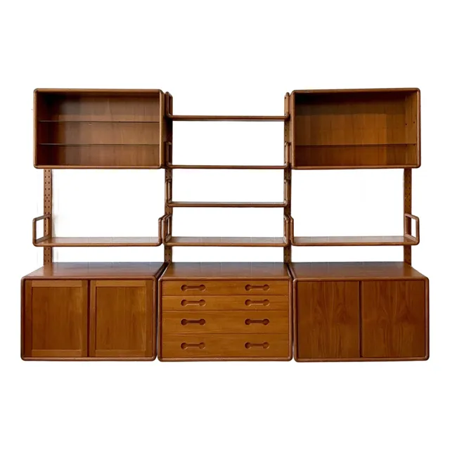 Vintage MCM Poul Cadovius 3 Bay Teak Wall System — additional photo 1