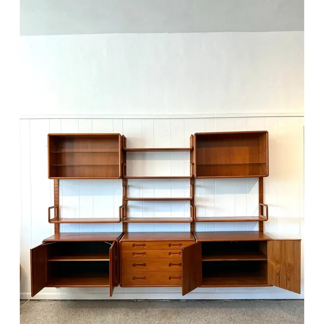 Vintage MCM Poul Cadovius 3 Bay Teak Wall System — additional photo 6