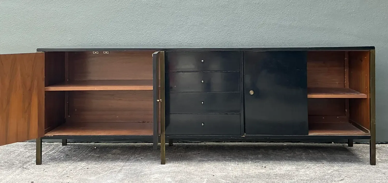 Vintage MCM Sliding Door Credenza After Paul McCobb — additional photo 2