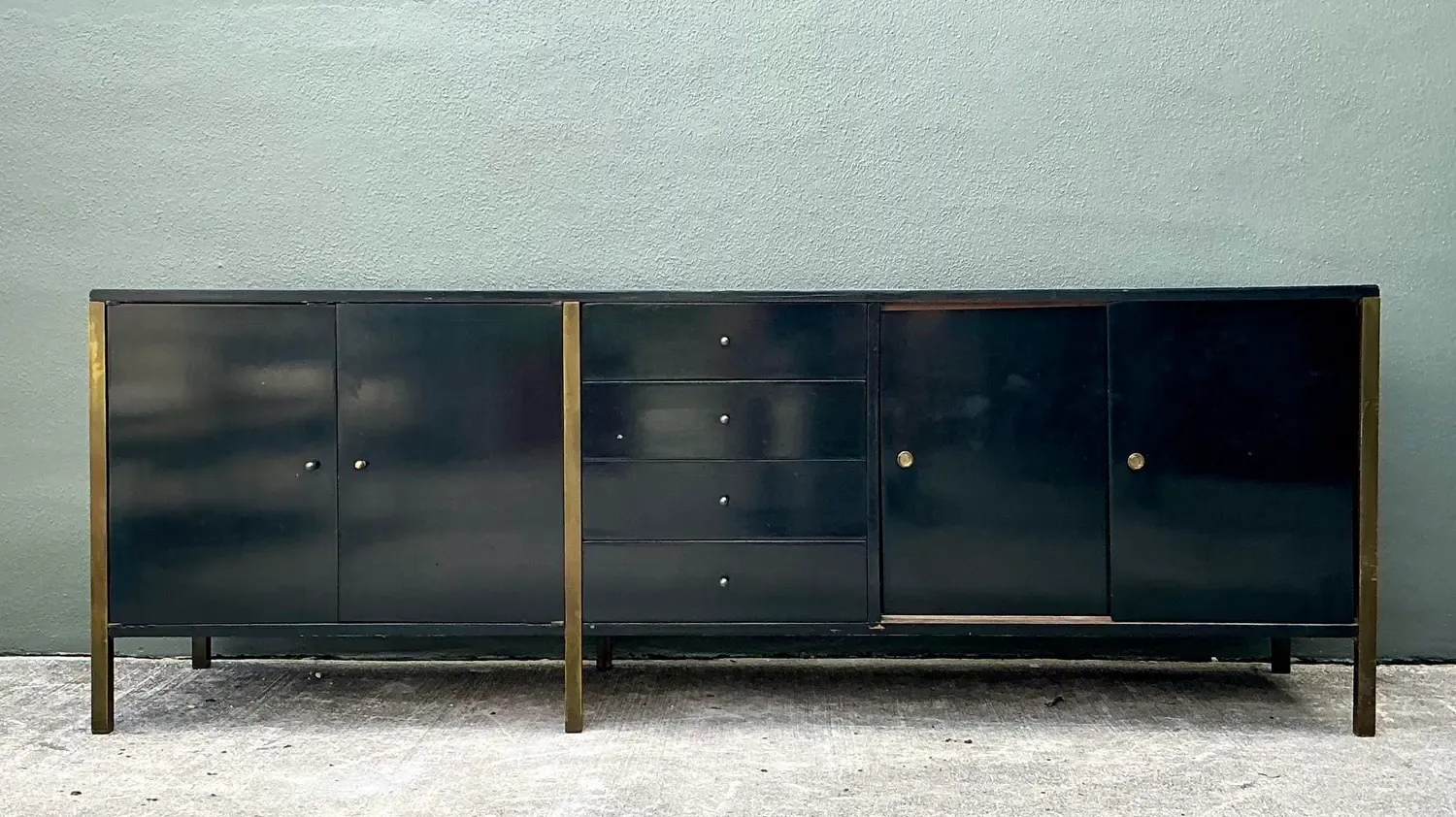 Vintage MCM Sliding Door Credenza After Paul McCobb — additional photo 4