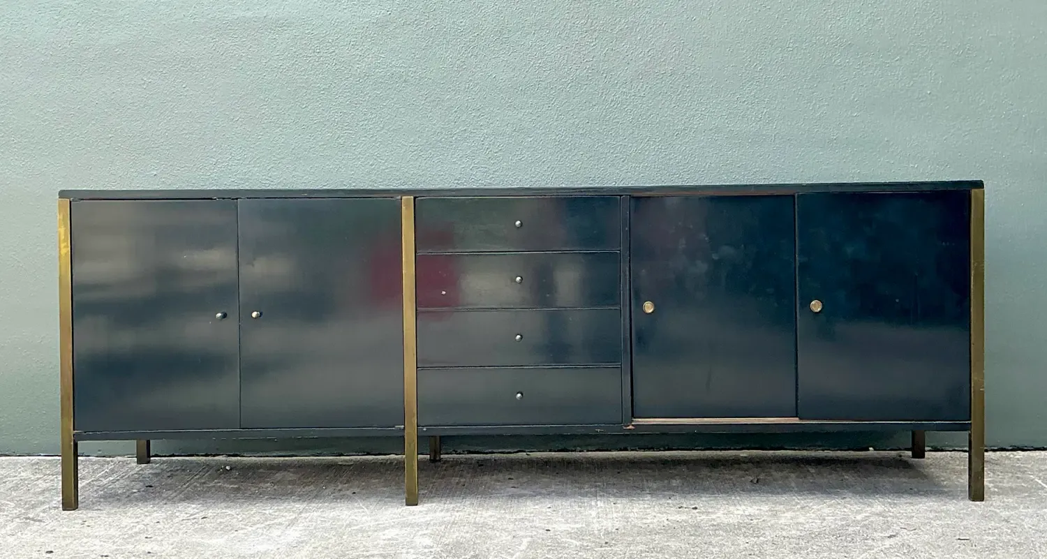 Vintage MCM Sliding Door Credenza After Paul McCobb — additional photo 5