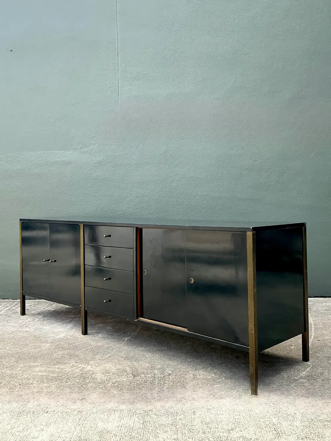 Vintage MCM Sliding Door Credenza After Paul McCobb — additional photo 6