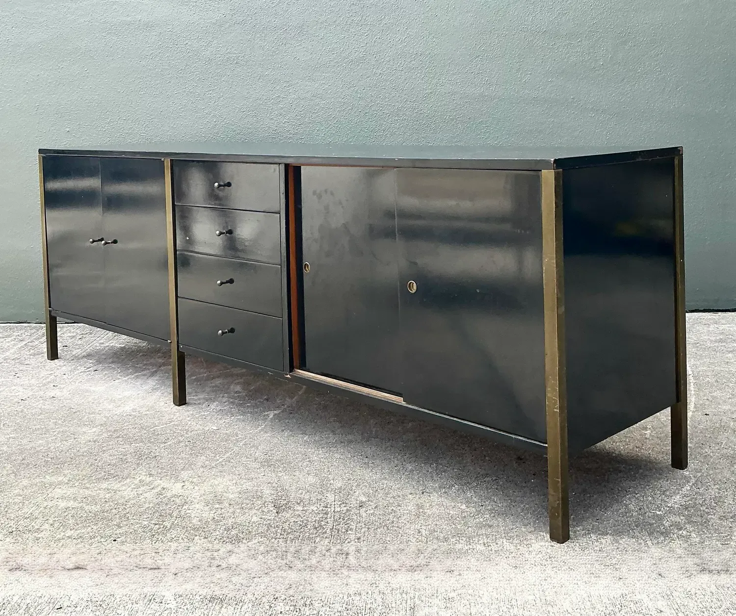 Vintage MCM Sliding Door Credenza After Paul McCobb — additional photo 8