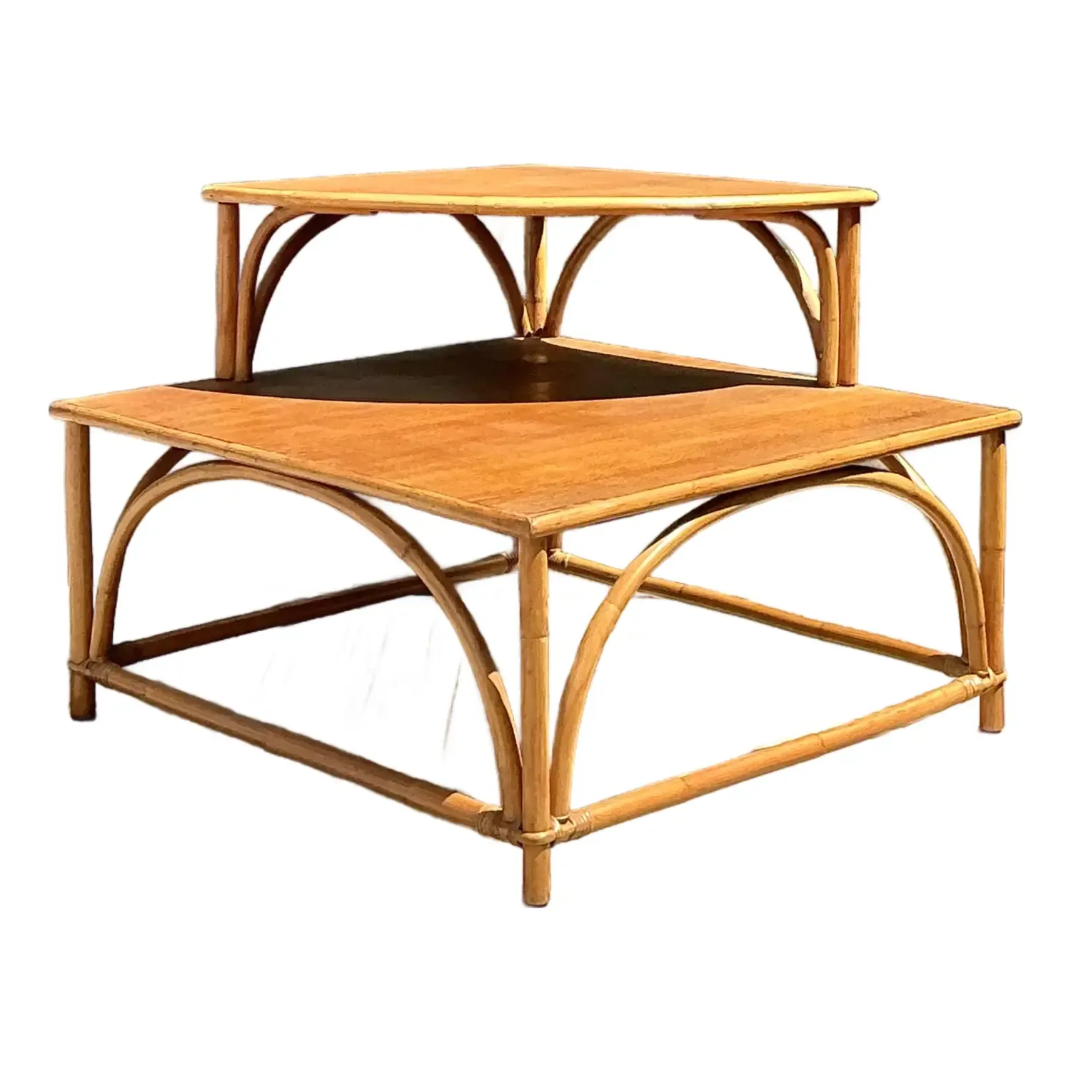 Vintage MCM Stacked Corner Table — additional photo 1