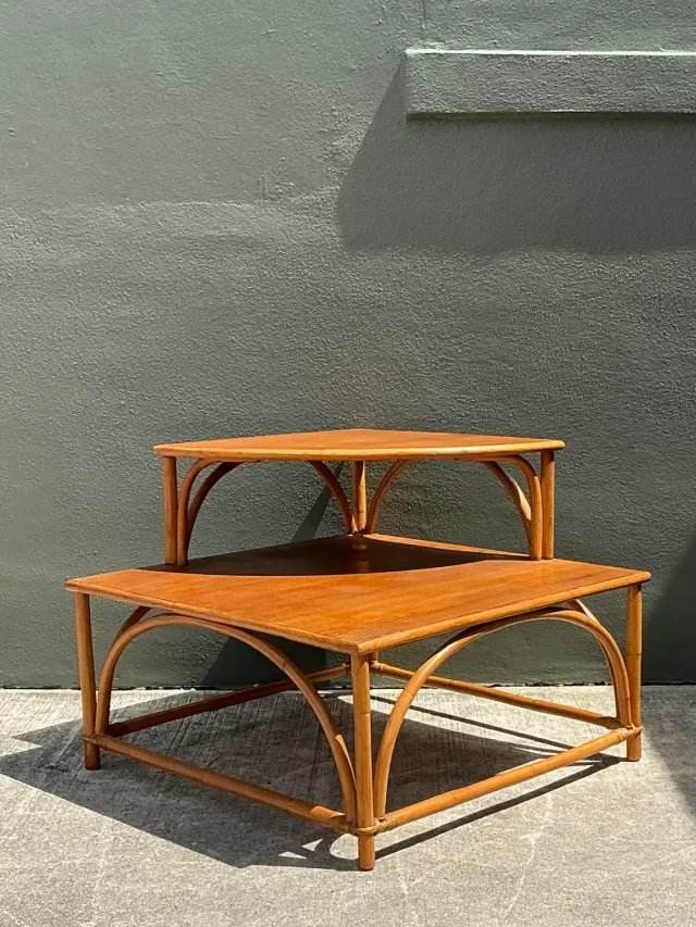 Vintage MCM Stacked Corner Table — additional photo 2