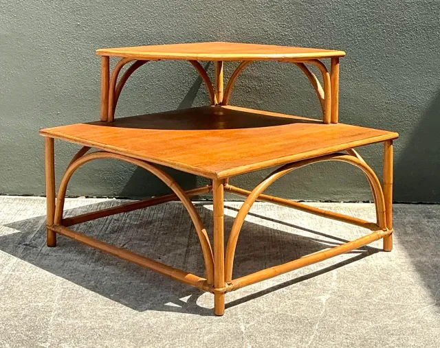 Vintage MCM Stacked Corner Table — additional photo 3