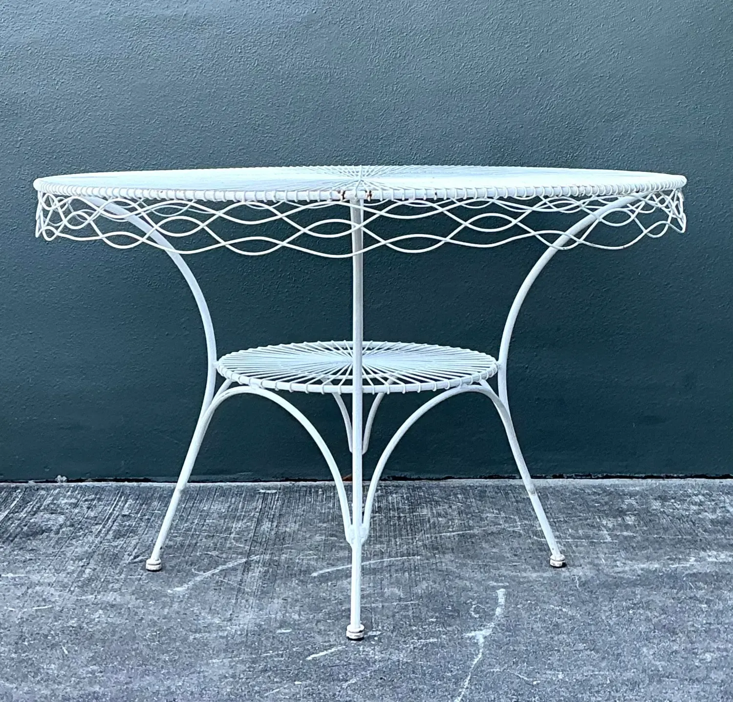 Vintage MCM Twisted Wrought Iron Dining Set of 5 — additional photo 2