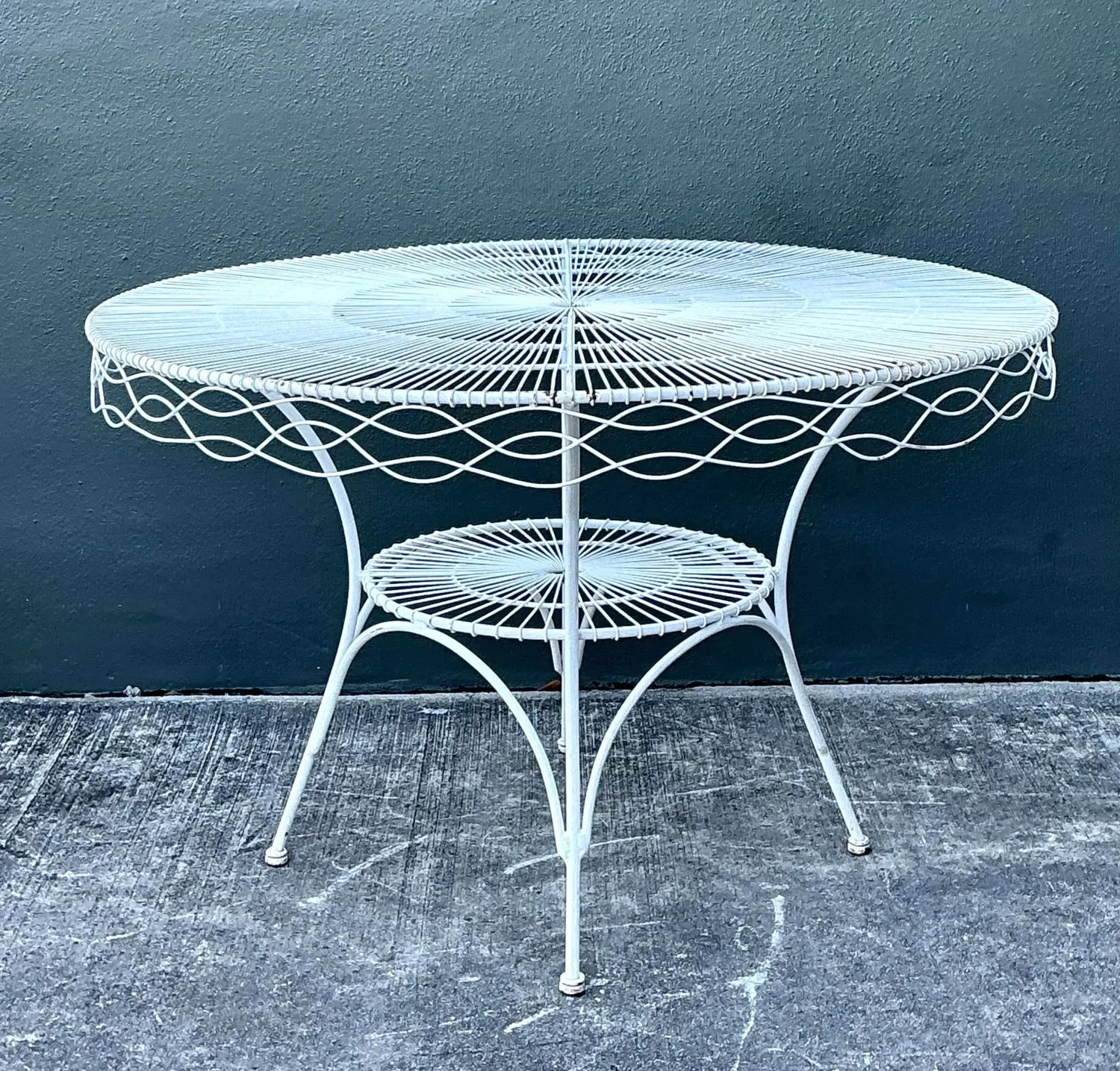 Vintage MCM Twisted Wrought Iron Dining Set of 5 — additional photo 3