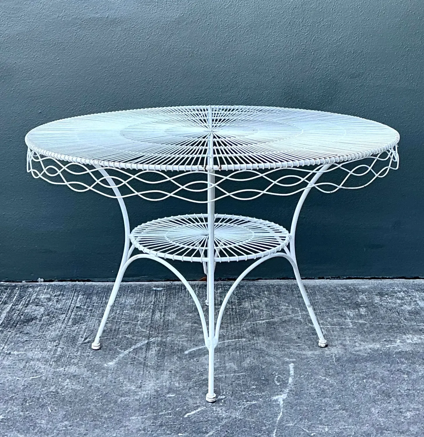 Vintage MCM Twisted Wrought Iron Dining Set of 5 — additional photo 5
