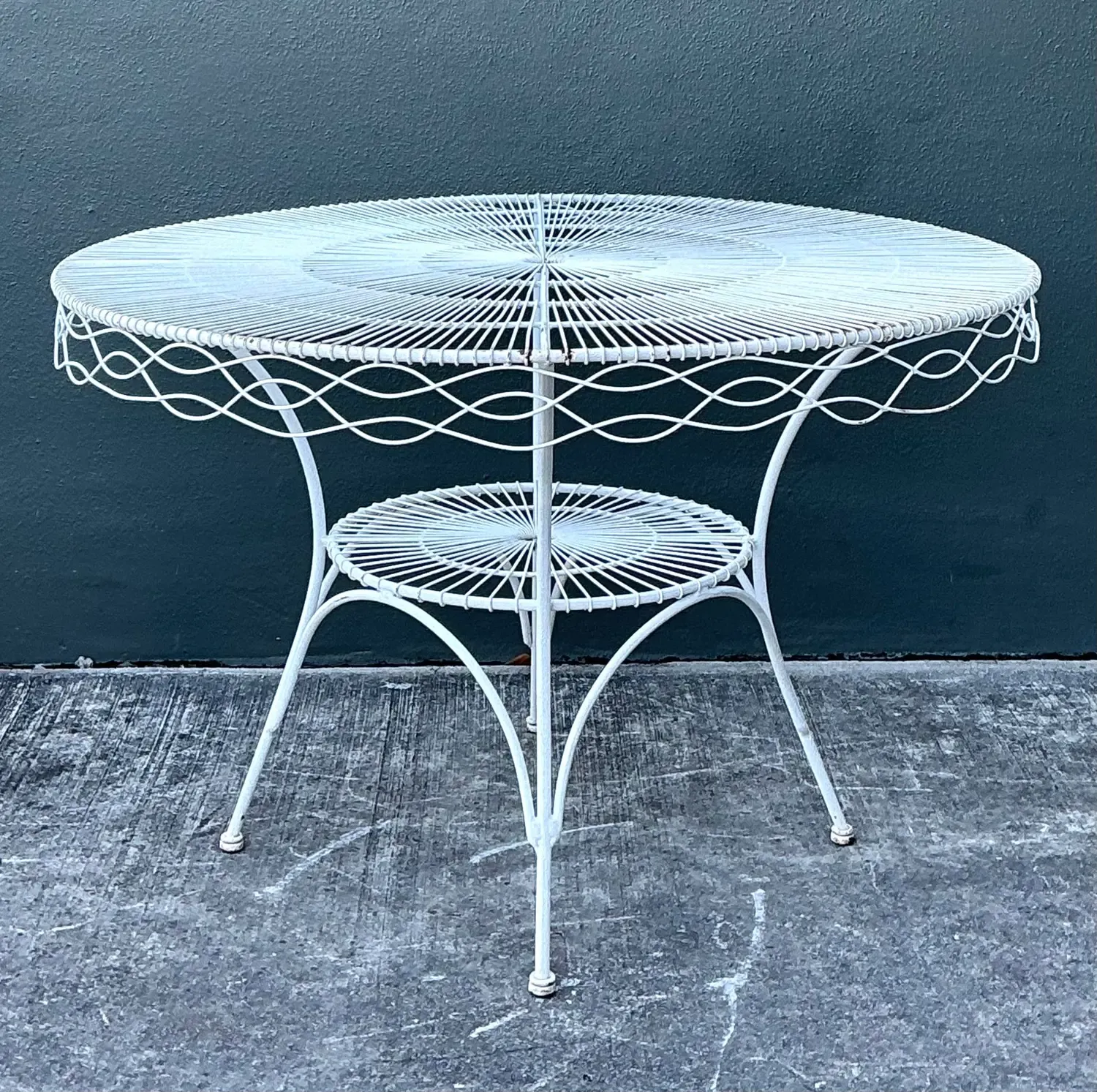 Vintage MCM Twisted Wrought Iron Dining Set of 5 — additional photo 6