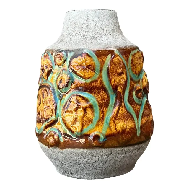 Vintage MCM West German Glazed Ceramic Vase — additional photo 1