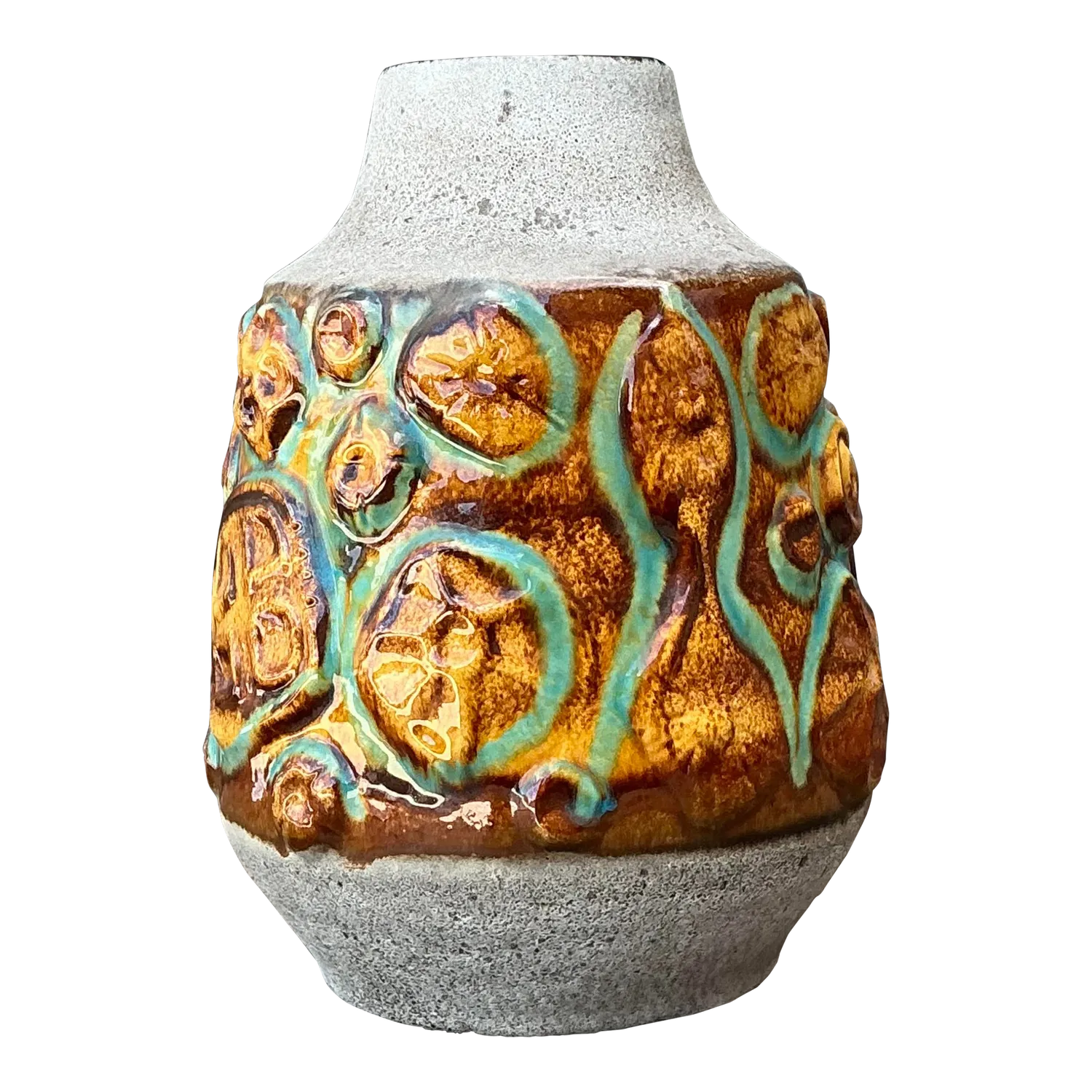 Vintage MCM West German Glazed Ceramic Vase — additional photo 5