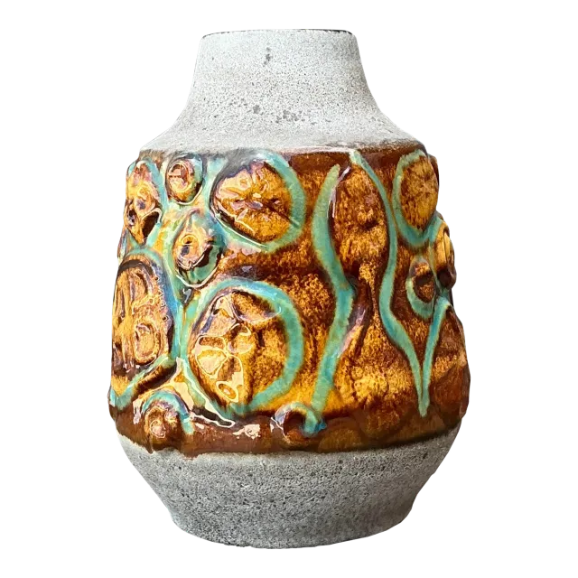 Vintage MCM West German Glazed Ceramic Vase — additional photo 5