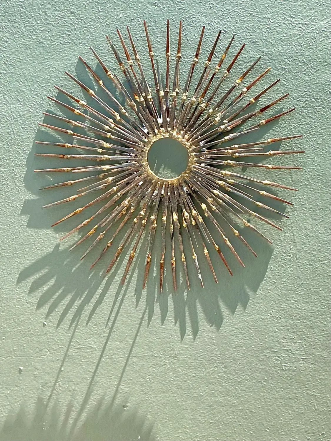 Vintage MCM Wrought Iron Sunburst — additional photo 1