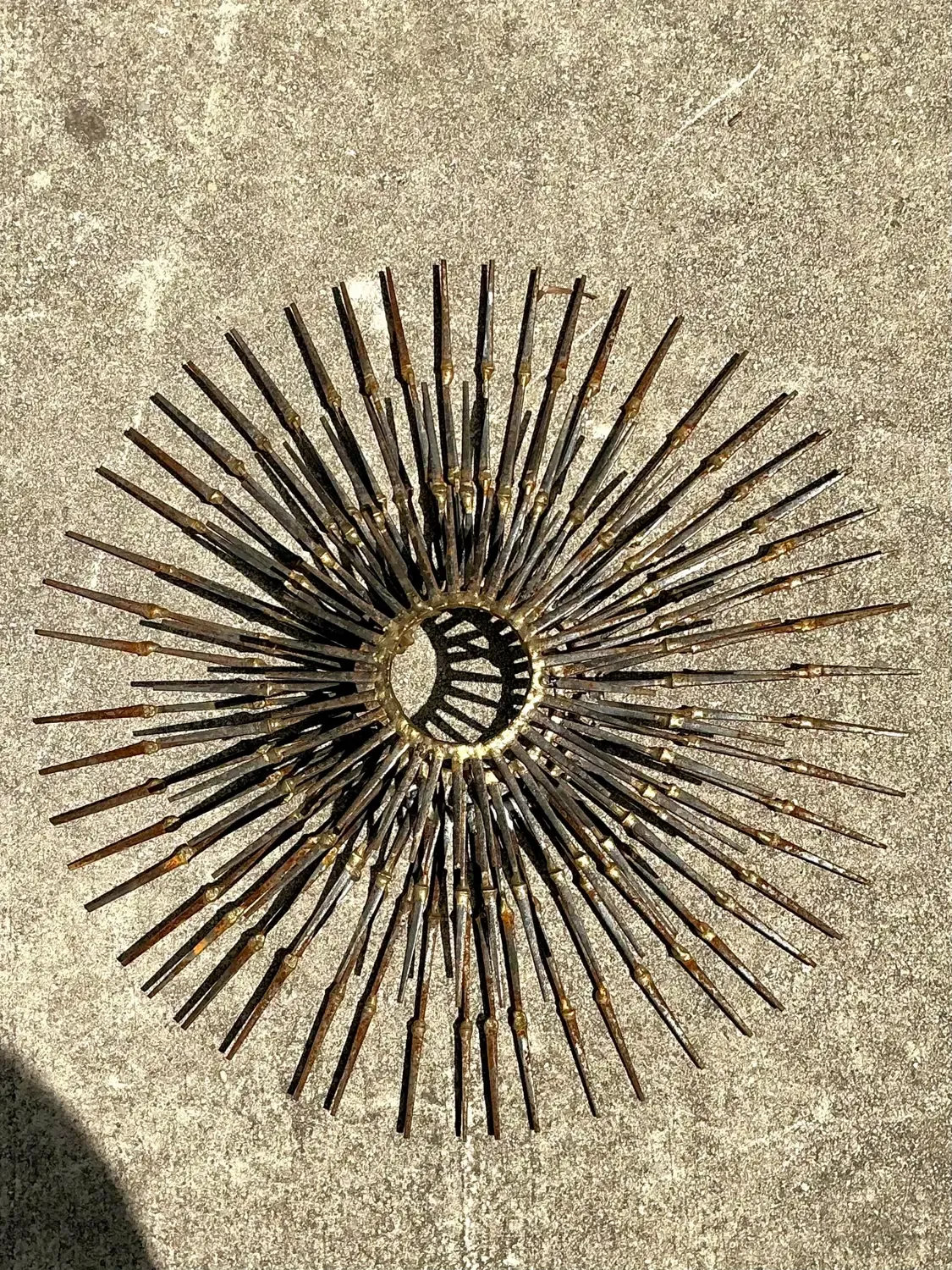 Vintage MCM Wrought Iron Sunburst — additional photo 2