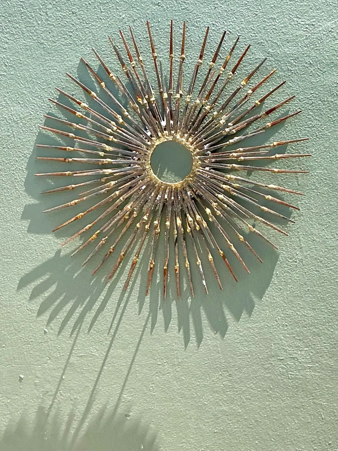 Vintage MCM Wrought Iron Sunburst — additional photo 3