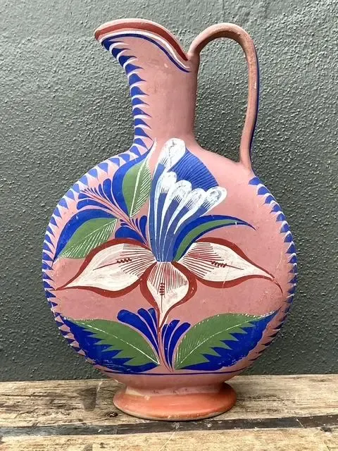 Vintage Mexican Hand Painted Pitcher — additional photo 2