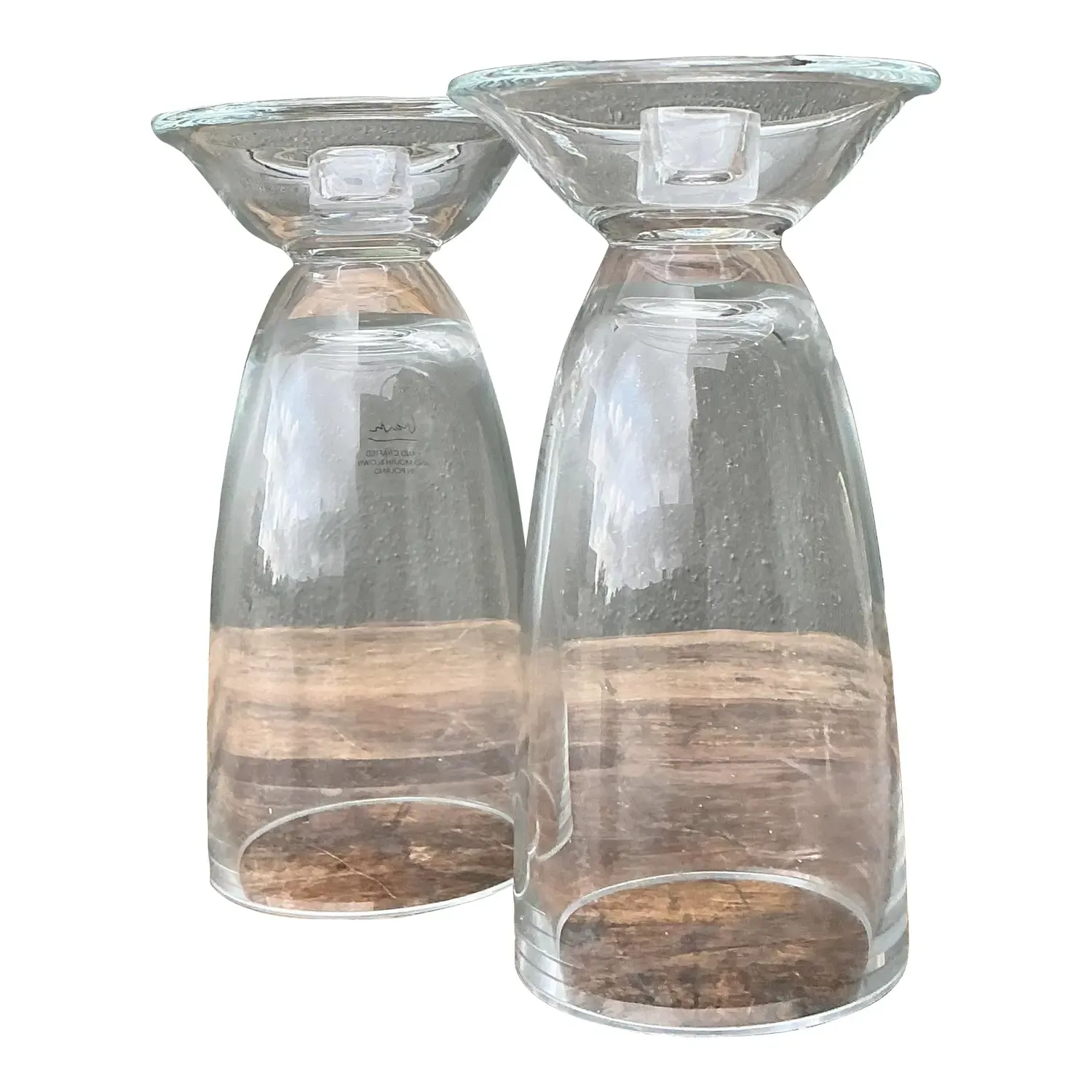 Vintage Michael Graves Glass Candlesticks - A Pair — additional photo 1