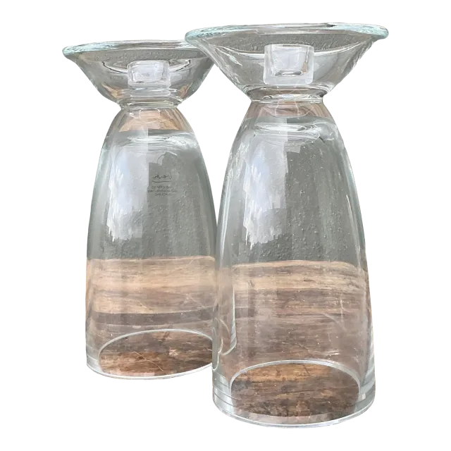 Vintage Michael Graves Glass Candlesticks - A Pair — additional photo 5