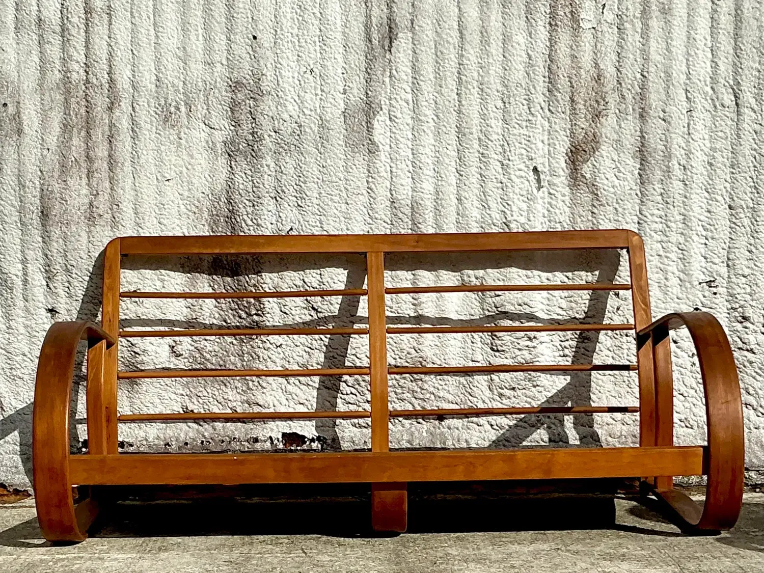 Vintage Mid-Century Modern Bent Wood Sofa After Gilbert Rohde — additional photo 2