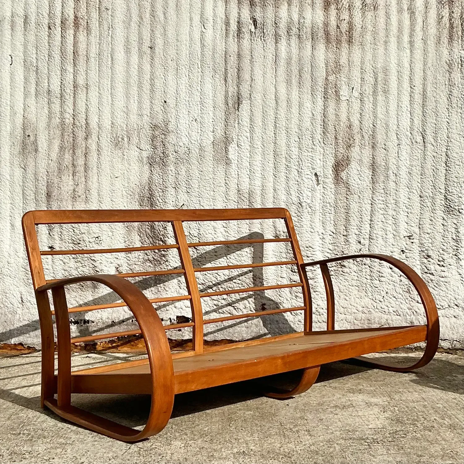 Vintage Mid-Century Modern Bent Wood Sofa After Gilbert Rohde — additional photo 3