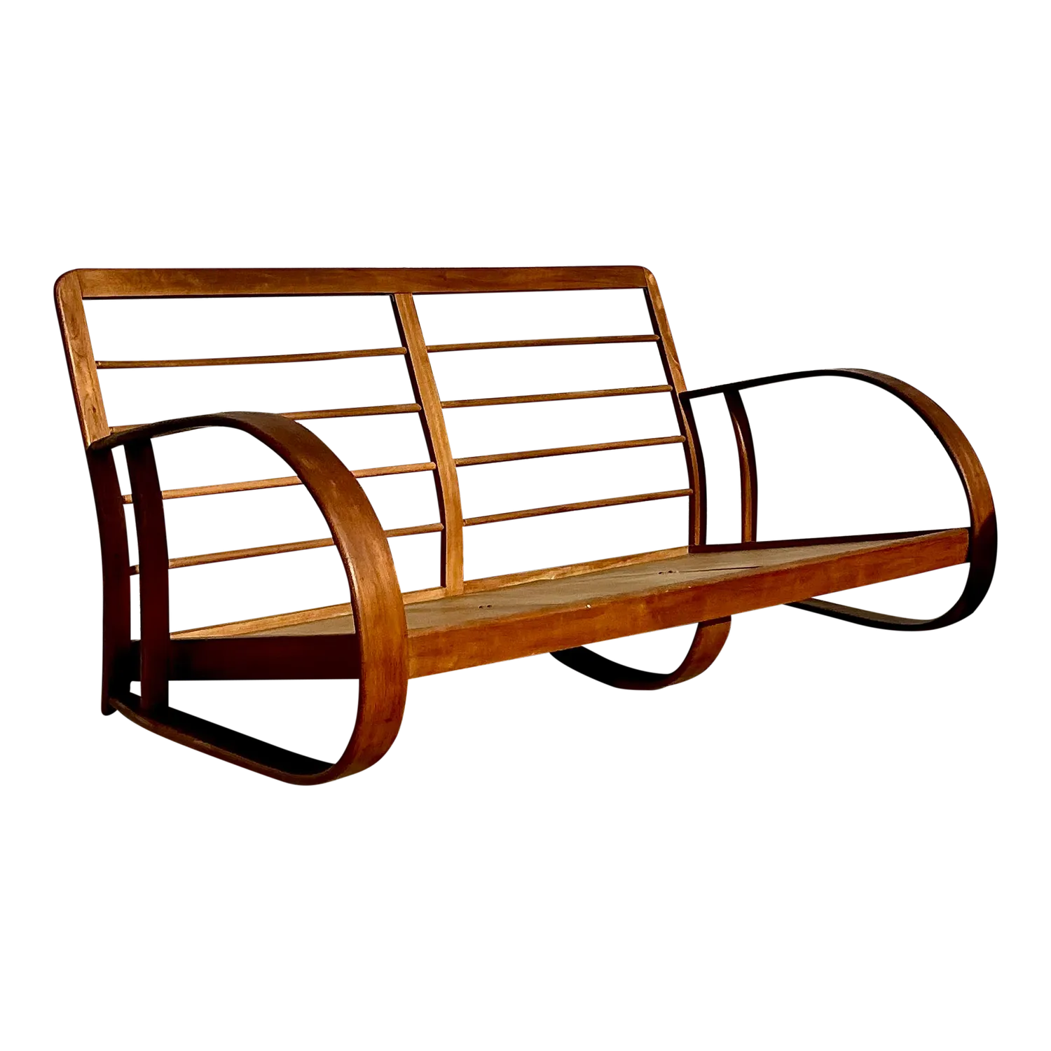 Vintage Mid-Century Modern Bent Wood Sofa After Gilbert Rohde — additional photo 4