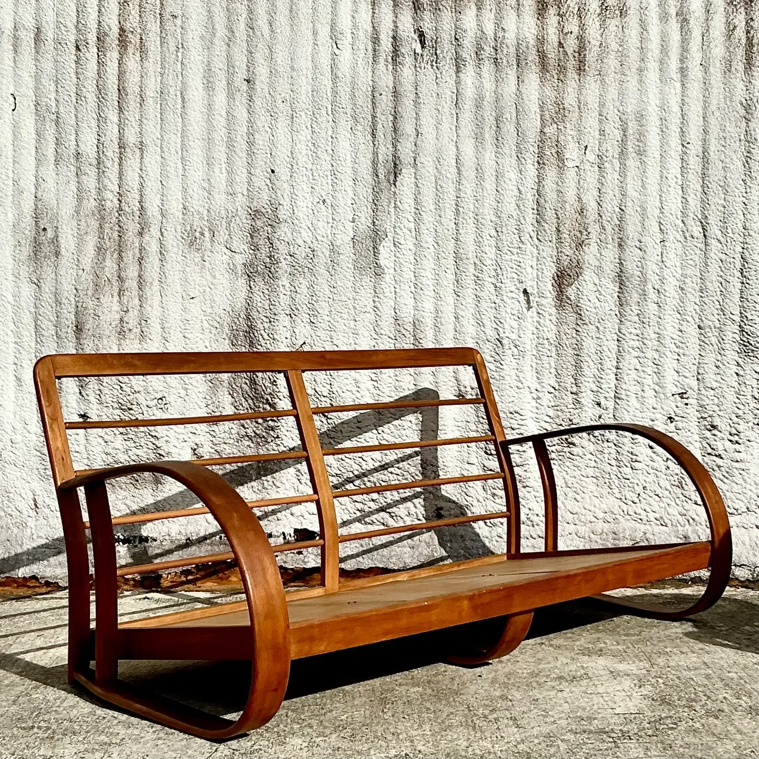 Vintage Mid-Century Modern Bent Wood Sofa After Gilbert Rohde — additional photo 8