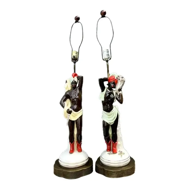 Vintage Mid Century Modern Glazed Ceramic Roma Lamps - A Pair — additional photo 1