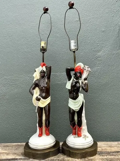 Vintage Mid Century Modern Glazed Ceramic Roma Lamps - A Pair — additional photo 7