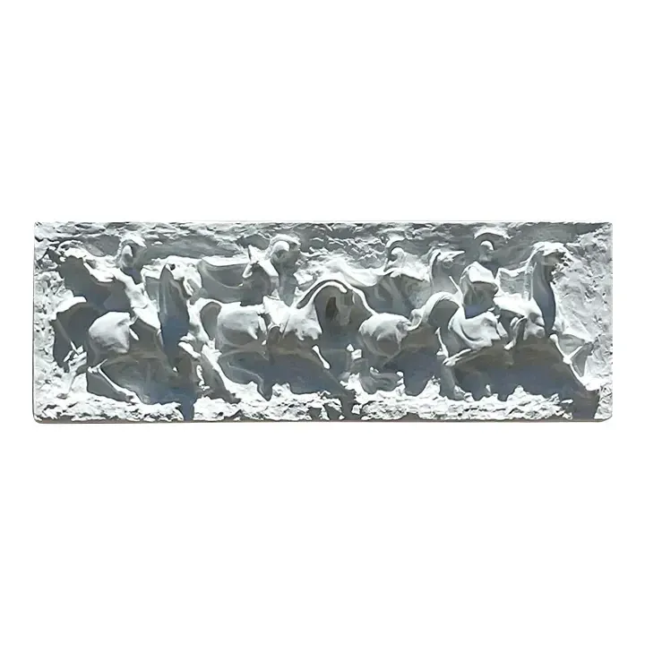 Vintage Mid-Century Modern Segura Painted Fiberglass Gladiator Wall Relief — additional photo 1