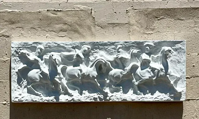 Vintage Mid-Century Modern Segura Painted Fiberglass Gladiator Wall Relief — additional photo 3