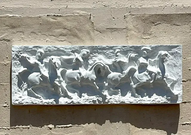 Vintage Mid-Century Modern Segura Painted Fiberglass Gladiator Wall Relief — additional photo 4