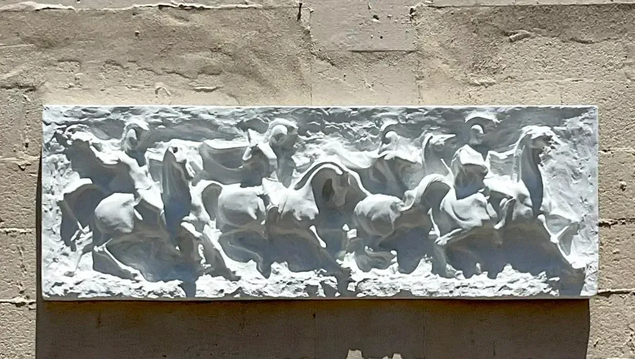 Vintage Mid-Century Modern Segura Painted Fiberglass Gladiator Wall Relief — additional photo 6