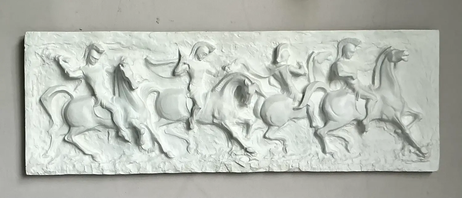 Vintage Mid-Century Modern Segura Painted Fiberglass Gladiator Wall Relief — additional photo 8