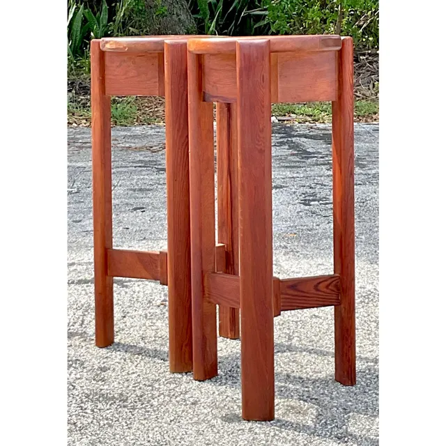 Vintage Mid-Century Modern Wood Barstools - Set of 2 — additional photo 2