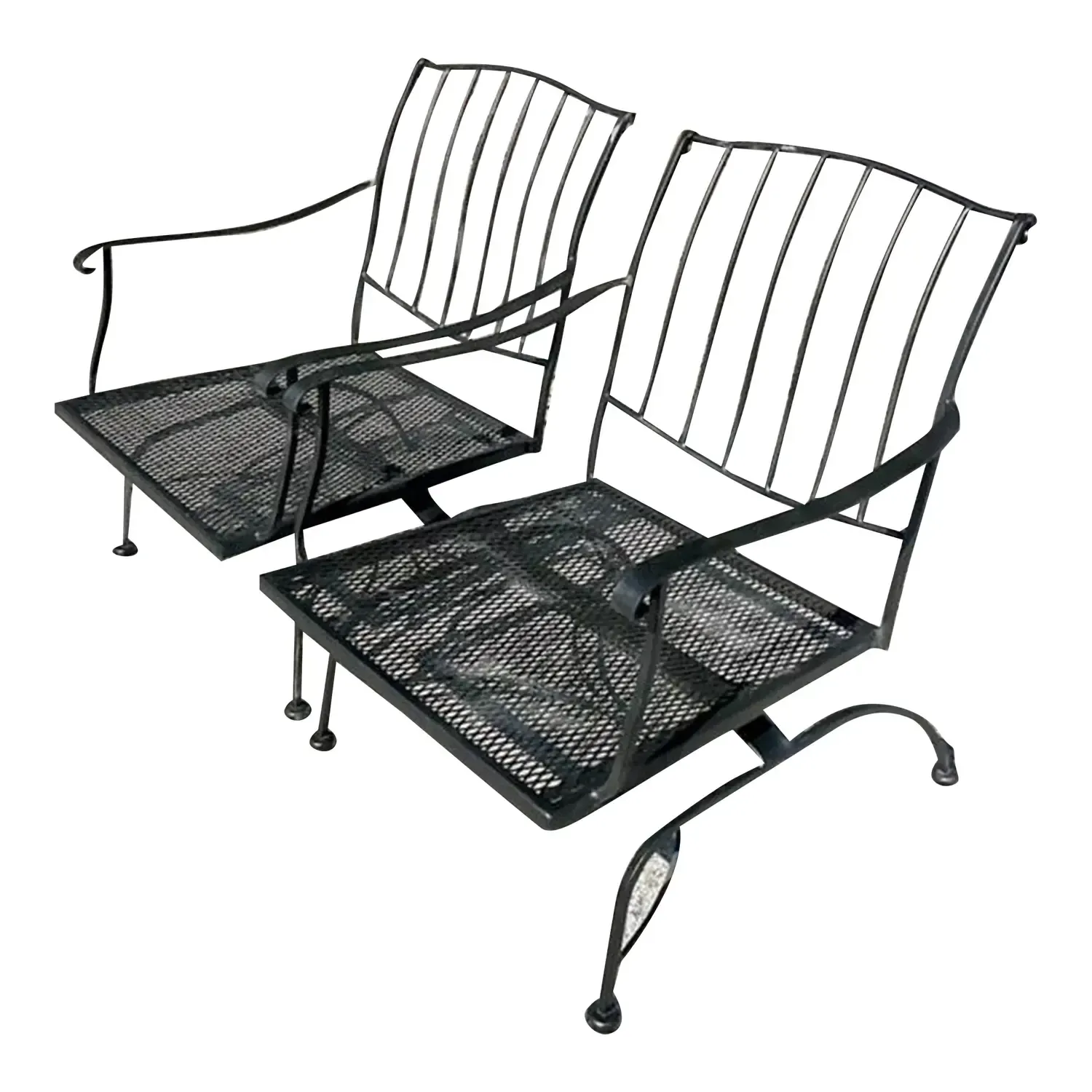 Vintage Mid-Century Wrought Iron Springer Lounge Chairs - a Pair — additional photo 1