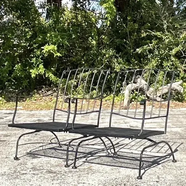 Vintage Mid-Century Wrought Iron Springer Lounge Chairs - a Pair — additional photo 3