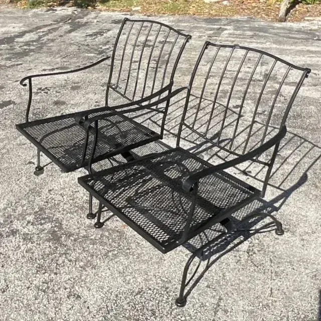 Vintage Mid-Century Wrought Iron Springer Lounge Chairs - a Pair — additional photo 5
