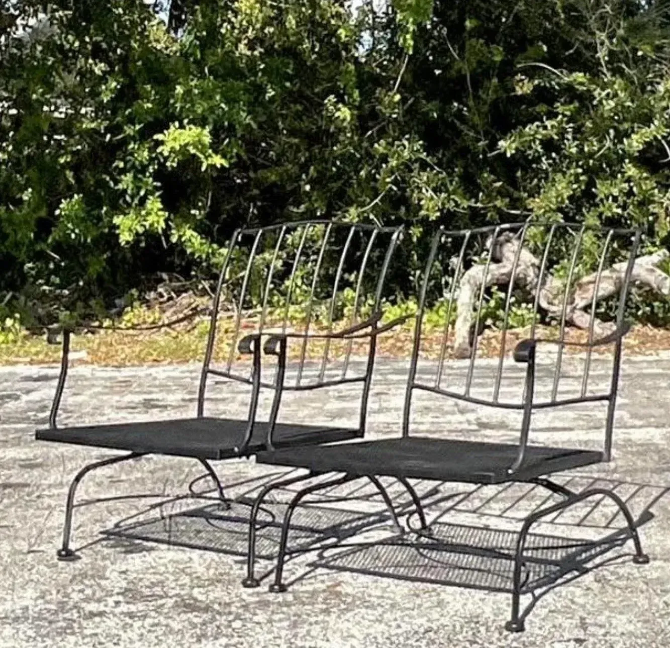 Vintage Mid-Century Wrought Iron Springer Lounge Chairs - a Pair — additional photo 6