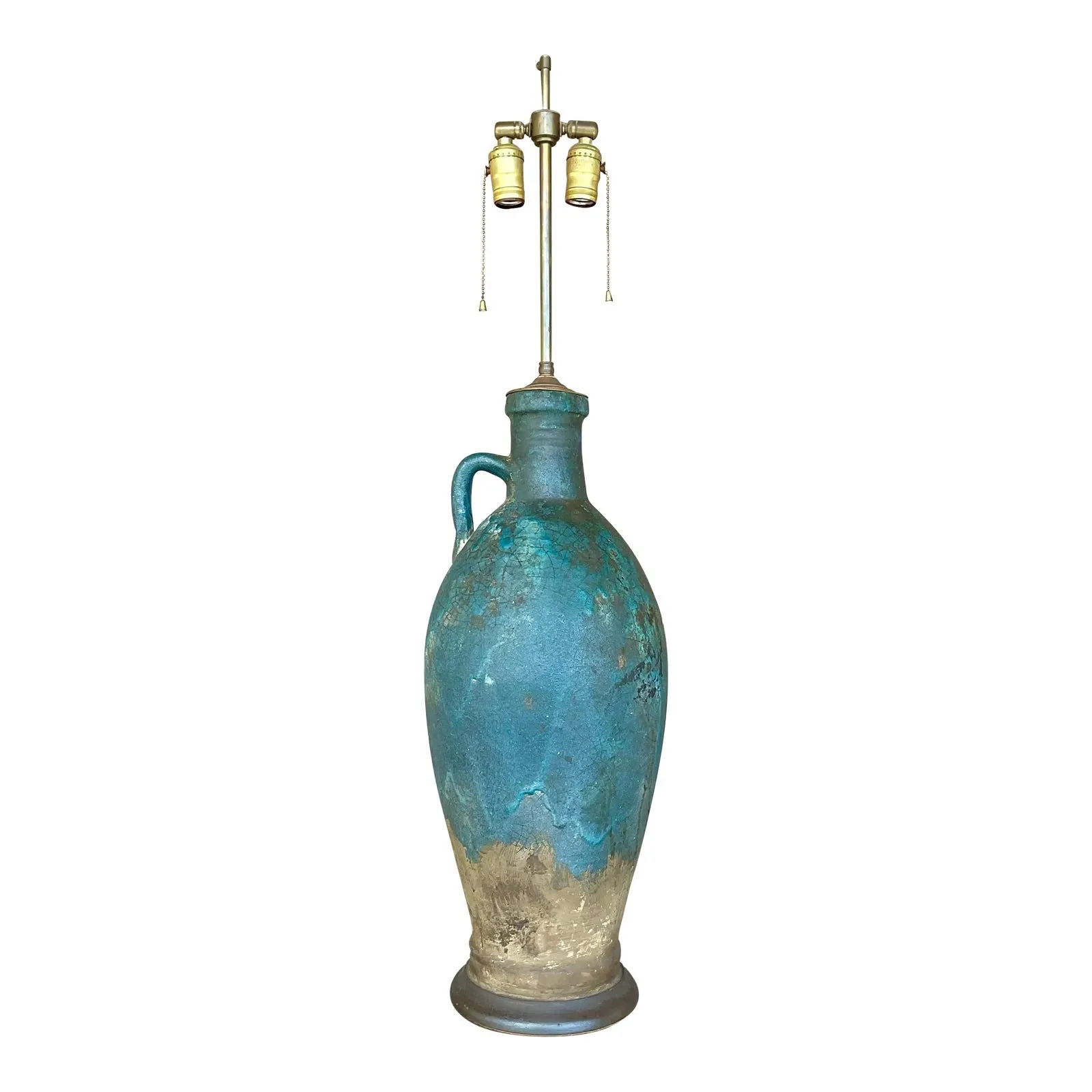 Vintage Midcentury Lava Glaze Table Lamp — additional photo 1