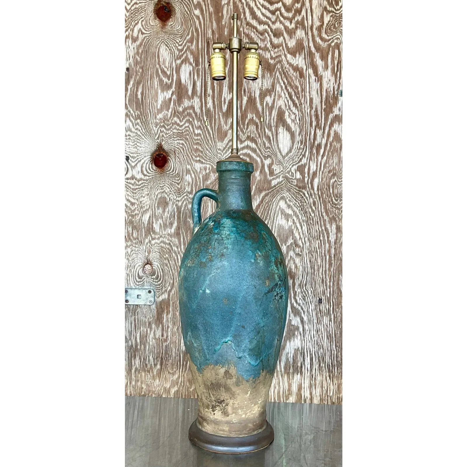Vintage Midcentury Lava Glaze Table Lamp — additional photo 5